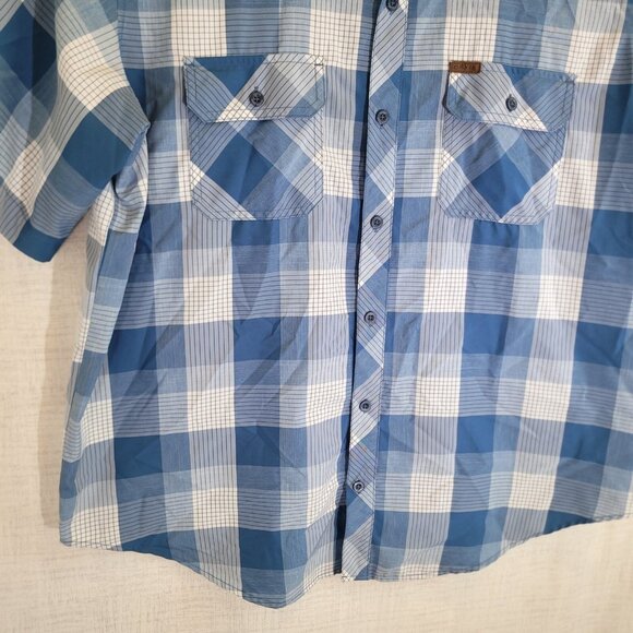 Orvis Short Sleeve Shirt Mens XXL Blue Plaid Button Up Fishing Breathable Casual - Picture 6 of 8